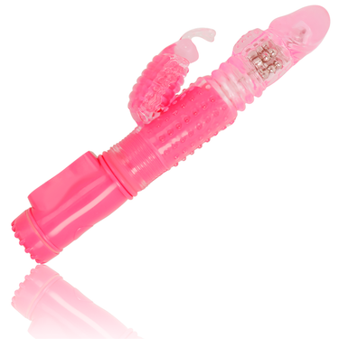 Vibratore Bunny Rabbit in silicone rosa con rotazione e vibrazione programmabili
